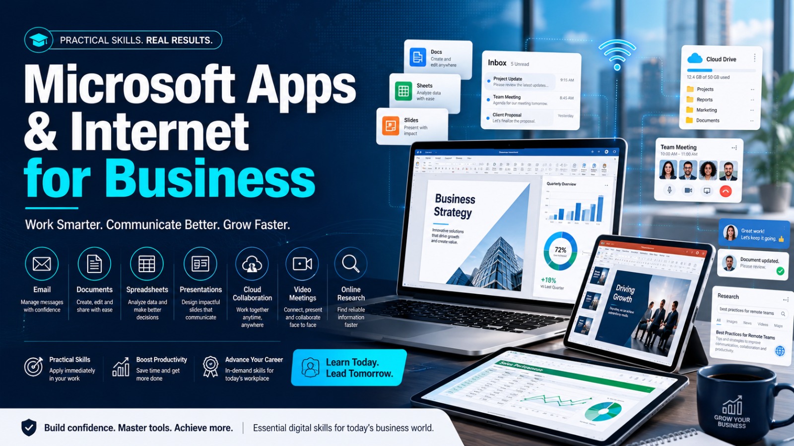 تطبيقات Microsoft والإنترنت في إدارة الأعمال